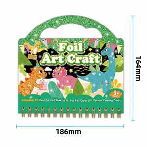 <b>Creative</b> Boys Girls Birthday <b>Gifts</b> Activity Toy Drawing Game Foil Craft Dinosaur DIY Art Kits Safe & Non-Toxic Cute - Product Image 6