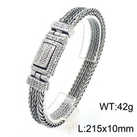 Bracelet pour homme en acier inoxydable 215 mm, motif feuille, mailles chevrons, chaîne blé, style Hip Hop Punk, bijou de personnalité