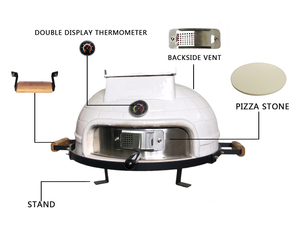 Kimstone Kamado 21 inch Nhật Bản phong cách bảng Top có thể tháo rời mịn Lò nướng bánh pizza - Product Image 4
