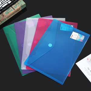 Bán buôn PP trong suốt A4 tập tin văn phòng túi với cho Velcro Fastener lưu trữ không thấm nước Túi Hợp Đồng Trong Kho màu - Product Image 3