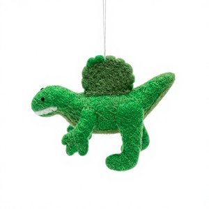Adorno Navideño de Dinosaurio de Lana Hecho a Mano, Ecológico, Tradicional, Certificado, Tamaño Personalizado, Pequeño, para Colgar en la Pared, Animal de Dibujos Animados - Product Image 3