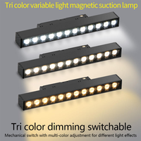Rail lumineux LED magnétique en aluminium à trois températures de couleur avec CRI 90 élevé, design moderne à montage en surface