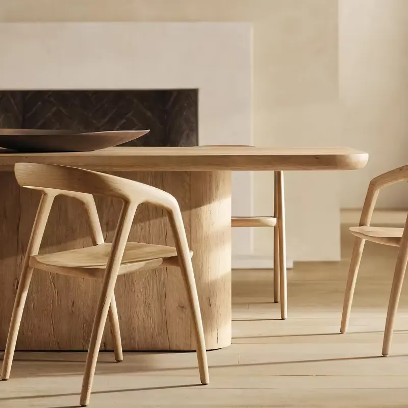 Poltrona de madeira de carvalho para sala de jantar, cadeira de jantar nórdica Luka, mais vendida em 2024, ideal para jantar