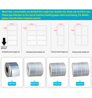 Etiquetas Autoadhesivas Rectangulares de Papel, Impermeables, con Laminado Brillante, Etiquetas de Código de Barras, Etiquetas Adhesivas para Envío, Impresión por Transferencia