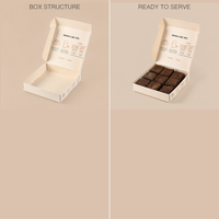 Boîte cadeau pour boulangerie avec couvercle intérieur imprimé, design dessiné à la main |   Emballage alimentaire personnalisé de couleur unie Off-White OEM