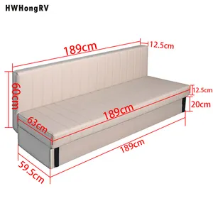 Ford RV Camper Van Interior Bench Bed Sliding Folding Campervan Bench Seat PU Leather Cloth VAN CONVERSION Bench Bed