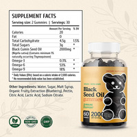 Gomitas de Aceite de Semilla Negra Orgánica de Marca Privada OEM/ODM, Gomitas de Semilla Negra con Miel de Abeja para Adelgazar y Equilibrar el Peso en Adultos
