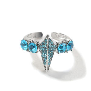 Nouvelle bague de panthère noire en alliage clouté de diamant pour hommes ouverture exagérée bague réglable accessoire vintage - Product Image 5