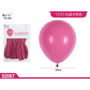 Pack de Globos Vintage Rosa 12 Pulgadas 6 Piezas para Fiestas y Eventos - Product Image 1