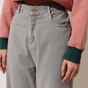 Pantalon en jean évasé décontracté de haute qualité, tissu tissé bleu, pantalon tendance <span class=keywords><strong>pour</strong></span> femmes, fermeture à crochet et barrette, streetwear élégant - Product Image 2