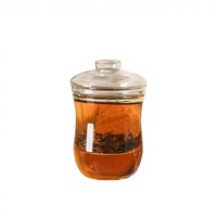Tasse à thé en verre borosilicate avec infuseur et couvercle, tasse à thé transparente avec filtre, tasse à thé en verre résistant à la chaleur pour le bureau et la maison