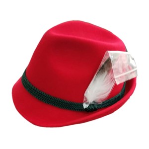 100% truyền thống Úc Len cảm thấy Đức Bavaria Đức mũ đỏ và mũ núi cao màu xanh đậm - Product Image 5