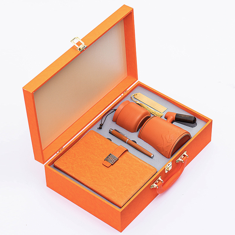 Ensemble de 5 pièces pour le bureau : tasse, théière [orange vitalité]