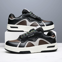 Chaussures de skate épaisses personnalisées Hambo avec logo pour hommes, baskets en cuir tendance, respirantes, décontractées pour la marche