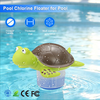 LanVol Distributeur de produits chimiques flottant au design unique tortue, Outil de nettoyage de piscine durable, Boîte à médicaments