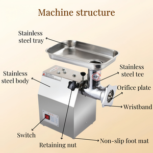 Nouvelle Hachoir Électrique en Acier Inoxydable 120kg/h 800W pour <span class=keywords><strong>Viande</strong></span> Congelée, Machine à Hacher/Couper les Légumes et les <span class=keywords><strong>Champignons</strong></span> - Product Image 4
