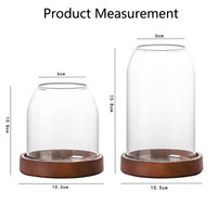 Support à ustensiles en verre borosilicate avec base en bois détachable, pot de rangement multi-usage en verre pour comptoir de cuisine