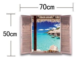 Pegatinas Decorativas de <span class=keywords><strong>Pared</strong></span> con Paisaje Marino, Vinilo Adhesivo <span class=keywords><strong>3D</strong></span> de PVC, Removible, Impermeable, Decoración del Hogar - Product Image 6
