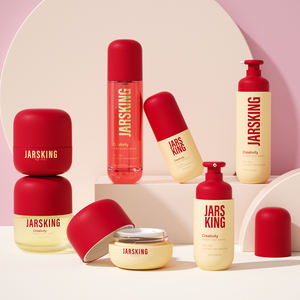 Envase cosmético de diseño de forma redonda de lujo 30 50 g 100 Ml cuidado de la piel loción de vidrio botella de tóner conjunto de tarro de crema con tapa de lujo - Product Image 2