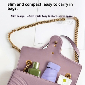 ร่มพับขนาดเล็ก 5 ตอน 6 ซี่โครง โพลีเอสเตอร์ สำหรับกันแดด กันฝน น้ำหนักเบาพิเศษ พร้อมซิป รุ่น Sunday Flat Five-fold - Product Image 4