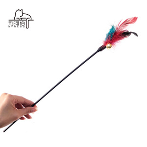 65 सेमी बिल्ली का टीज़र-प्रतिरोधी रंगीन पंख डिजाइन के साथ-पालतू व्यायाम के लिए प्लास्टिक और पंख सामग्री - Product Image 2