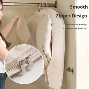 Bolsa de Almacenamiento para Chaqueta BRM Peach Skin, Funda Protectora para Ropa y Abrigos, Bolsa Transparente para Guardarropa, Estilo Moderno y <span class=keywords><strong>Simple</strong></span> - Product Image 1