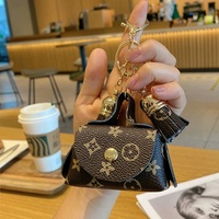 Mini porte-monnaie porte-clés - Petite pochette zippée en cuir PU pour clés, pièces de monnaie, écouteurs et bijoux - Charme de sac mignon, cadeau