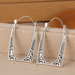 Orecchini vintage color argento da donna, gioielli alla moda per le orecchie - Product Image 5