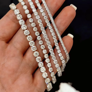 Lustre Design Lab Grown Diamond Tennis <span class=keywords><strong>Chain</strong></span> Collier Bracelet CVD IGI Certifié Vvs Iced Out 925 Silver Diamond <span class=keywords><strong>Chain</strong></span> - Product Image 1