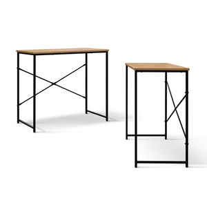 Sveva Fixed <b>Desk</b> <b>Rustic</b> Oak Melamine Top Metal Base Computer <b>Desk</b> Internal Use - Product Image 3