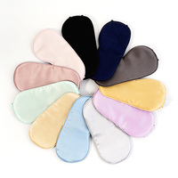 Masque de sommeil en soie de mûrier 100% satin noir de qualité supérieure avec logo personnalisé en gros, fermeture velcro