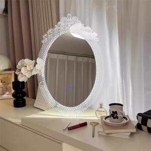 モダンLEDライトドレッサーランプタッチコントロール防霧化粧品ミラー寝室用浴室トワイライトアクリルフレーム金属素材 - Product Image 1