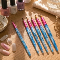 Pinceau à ongles en acrylique 100% Kolinsky, manche bleu ciel, embout acrylique, taille 8 10 12 14 16 18 20, emballage OEM