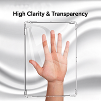 Étui de tablette transparent antichoc pour iPad 10e 11e génération Air Mini Pro 10,5 10,9 pouces, coins surélevés, protection anti-chute en TPU