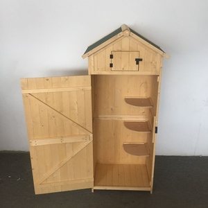 classic Wood gardening Storage cabinet outdoor tool storage shed with shelf