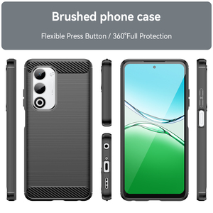 Sợi Carbon Mô Hình Phong Cách Chải Matte TPU Rugged Bumper Trở Lại Trường Hợp Bìa Đối Với Oppo <span class=keywords><strong>A5</strong></span> 5G <span class=keywords><strong>2025</strong></span> - Product Image 2