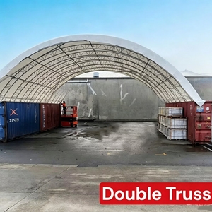Abri dôme industriel à double treillis 60x40 pieds (18x12m) – Grande tente de stockage extérieur, <span class=keywords><strong>garage</strong></span>, hangar d'aviation portable - Product Image 1