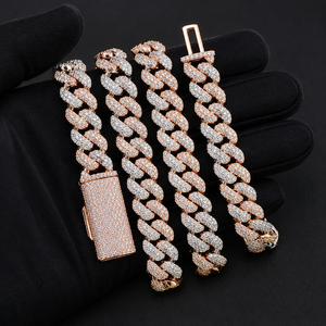 Two Tone 925 Silver 10MM Moissanite Cuban Link <b>Chain</b> <b>Iced</b> <b>Out</b> Hip Hop Necklace Luxury Statement Jewelry for Men - Product Image 3