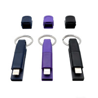 Cable de Datos 4 en 1 con Llavero, Ideal para Viajes, con Carga Rápida de 60W, Carcasa de Plástico de Alta Calidad y Cubierta Flexible de TPE