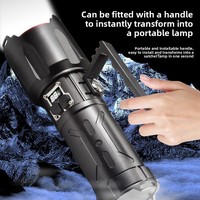 Lampe torche laser en alliage d'aluminium blanc, haute puissance, rechargeable, portable, multifonction, affichage numérique, double interrupteur, zoom 46800