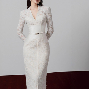luxury embroidered dresses for exclusive wear Luxury Beaded Mermaid Dress with Handmade flower Jacket Celebrity Dress YW251043