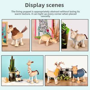Simulazione creativa animale modello ornamento Set bambole 18 tipi di legno semplice moderno legno solido bambini giocattoli cognitivi - Product Image 5
