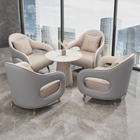 Ensemble de table et chaises de négociation pour bureau commercial, style moderne minimaliste de luxe léger, et canapé de réception d'invités pour salon d'affaires