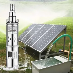 48V 400W Dc Onderdompelbare Zonne-Energie Boorgat Diep Goed Waterpomp Kit Systeem Met Zonnepanelen Voor Landbouw Boerderij Irrigatie
