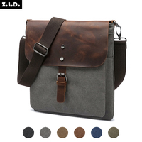 Tas selempang kulit crazy horse vintage grosir untuk pria, tas bahu kulit asli pria