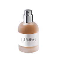 Vente en gros 30ml50ml100ml Flacon de parfum rond en verre transparent dépoli avec bouchon en bois