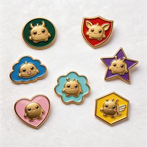 Adorable Badge en Émail Métallique Version Q sur le thème des Animaux de Dessin Animé Kawaii et des Extra-terrestres, avec des thèmes Mode et Musique, pour Anniversaire - Product Image 4