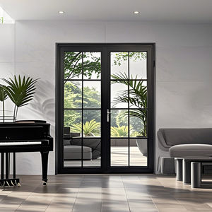Cadre en aluminium noir moderne porte d'entrée principale porte extérieure étanche isolé insonorisé caractéristiques pour l'Amérique du Nord - Product Image 2