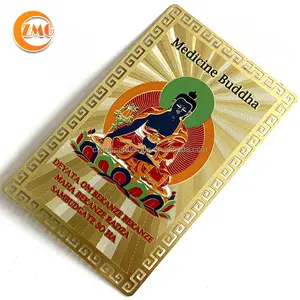 Wholesale High Quality Golden Brass Metal Religious Amulet Cards