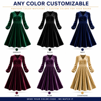 Nouvelle Robe Midi Femme en Satin Respirant Coupe A-Line Col V Froncée Taille Haute Manches Longues Été 2026 Personnalisable Logo OEM ODM